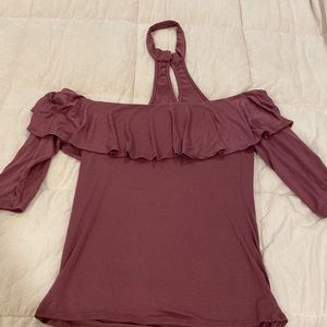 Mauve Off The Shoulder Top With Choker